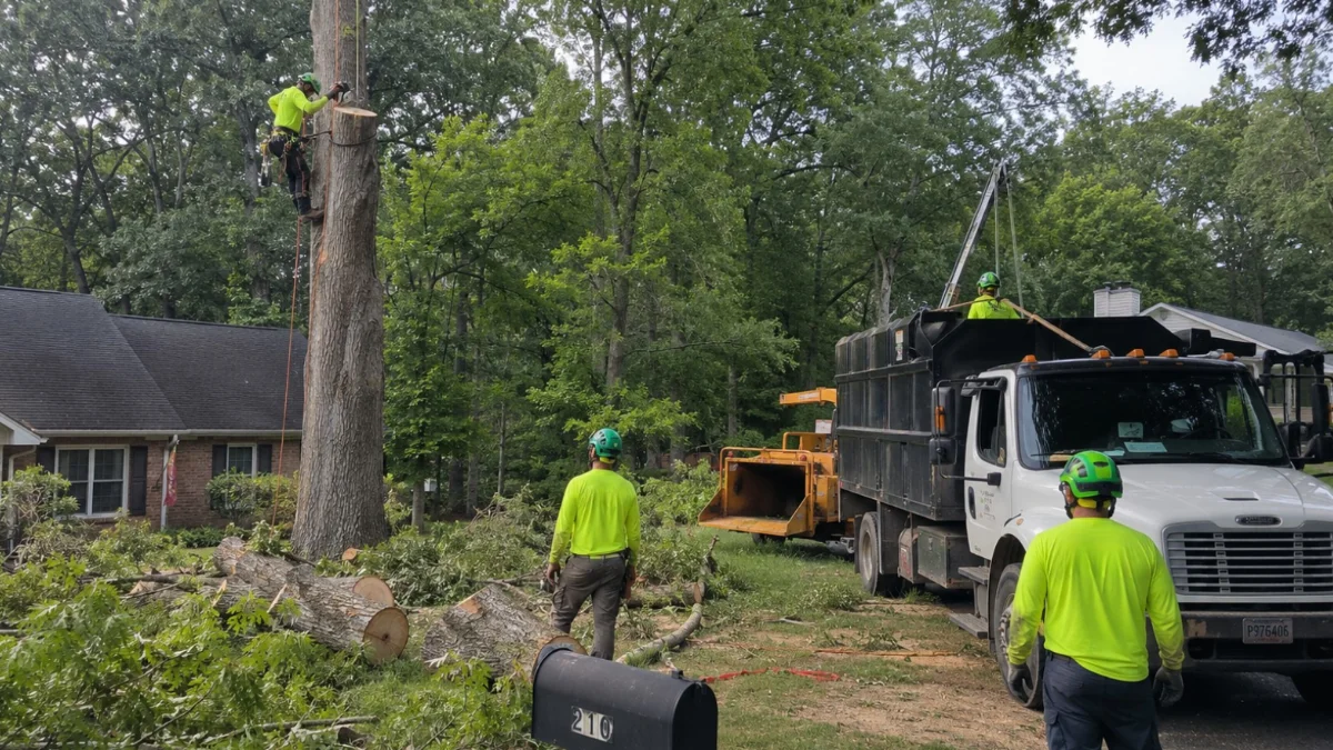 Professional tree service crew cleaning up property in Boiling Springs SC